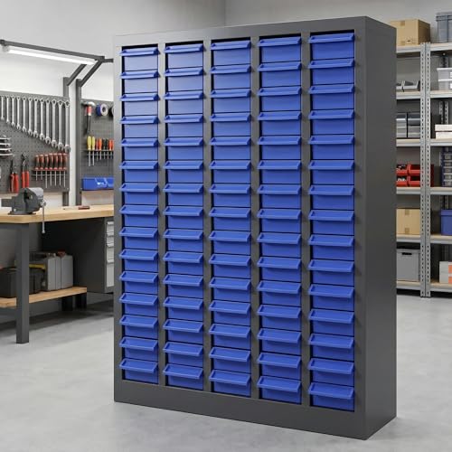 75-Drawer Nut and Bolt Organizer, Small Parts Organizer with Alloy Steel Frame & ABS Drawers, Bolt Bin for Garage, Teacher Toolboxes, Makeup & Workshop, Tool Hardware Storage (75-grid Drawer) - color: 75-grid Drawer