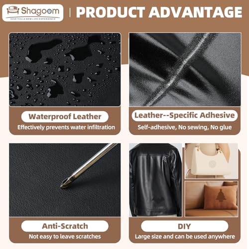 Leather Repair Patch, 17X79 Inch Repair Patch Self Adhesive Waterproof, DIY Large Vinyl Patches for Couches, Furniture, Kitchen Cabinets, Wall （Dark Brown, 17X79 Inch） - color: Dark Brown, size: 17X79 inch