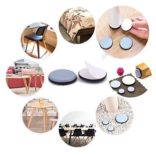 3/4" Adhesive Furniture Sliders -Furnigear Chair Glides PTFE Mover Slide on Furniture & Kitchen Appliances Slider Easy and Safely - Best Furniture Sliders for Carpet Hardwood Floors (20 Pack) - size: 3/4" Adhensive, grey-20pack