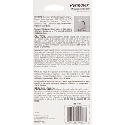 Permatex 16067-12PK Bullseye Windshield Repair Kit, .025 oz. Syringe (Pack of 12) - size: .025 Ounce Syringe, (Pack of 12)