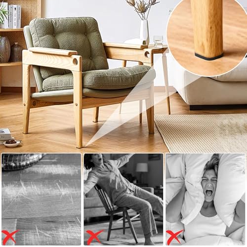 12PCS Non-Slip Furniture Pads for Hardwood Floors, 2'' X 2'' Cuttable Silicone Floor Pads for Furniture to Keep Furnitures from Sliding, No Adhesive Residue, Protecting Floors from Scratching