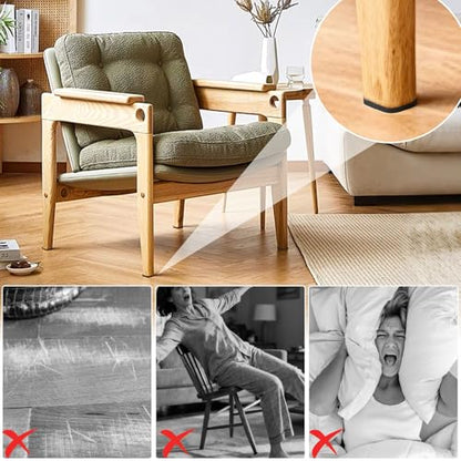 12PCS Non-Slip Furniture Pads for Hardwood Floors, 2'' X 2'' Cuttable Silicone Floor Pads for Furniture to Keep Furnitures from Sliding, No Adhesive Residue, Protecting Floors from Scratching