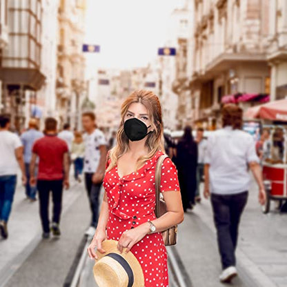 KN95 Black Face Masks 20pcs 5-Layer Cup Dust Masks Filtration Efficiency ≥95% Individually Packaged Breathable Face Mask