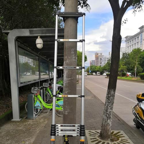 Ladder Stabilizer with Strap and Screws, Rubber Steep Ladder Accessory Extension Ladder Attachment Against Wall Telegraph Pole Trunk for Enhance Stability and Safety Anti-Slip Fall Prevention