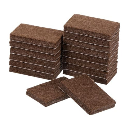 uxcell Furniture Pads, 16Pcs 1.4"x0.9" - Rectangle Self Adhesive Felt Furniture Pads, Hardwood Floor Protectors for Furniture Feet Chairs Legs (Brown) - color: Brown