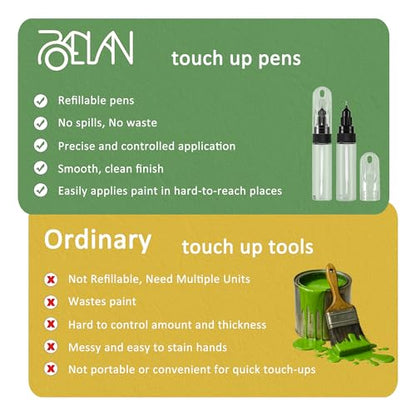 Touch Up Paint & Oil Pen, 20ml 3-Pack with Brush, Precision Tip & Shaker Ball, Refillable Tool for Precise Wall Repair, Furniture Scratches, and Lubricating Gears/Chains in Tight Spots