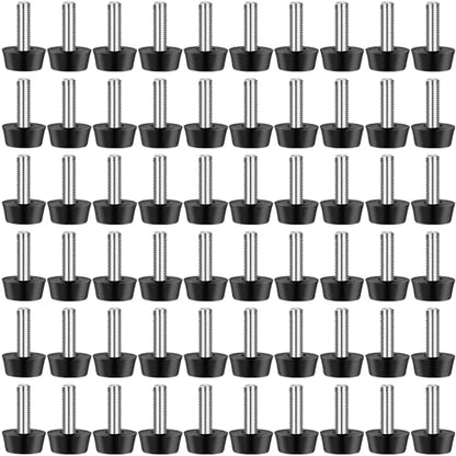 1/4-20 Inch Thread Adjustable Furniture Levelers, 60 Pcs Screw Feet Levelers, Galvanized Steel Adjustable Furniture Leveling Feet for Table,Chair,Desk,Cabinet,Patio Legs