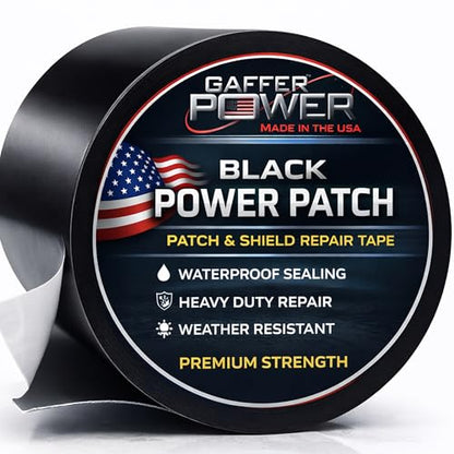 Made in USA – Black Butyl Waterproof Repair Tape | Heavy-Duty Roof Patch & Leak Seal | Flexible, Weatherproof Butyl Sealant Tape for Cracks, Gutter, RV & Roofing Repairs | 4 Inch x 5 Feet - color: Black 4 Inch