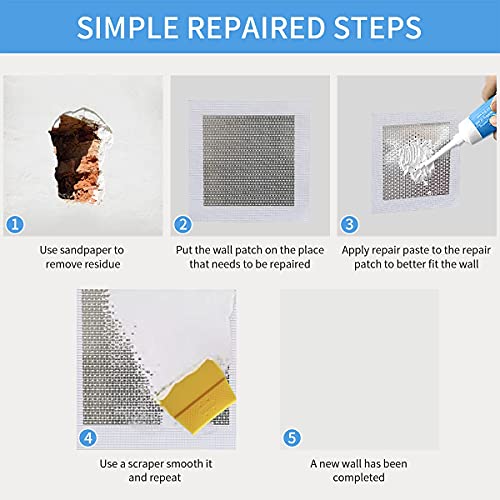 6 Inch 6Pack Drywall Patch Drywall Repair kit, Wall Repair Patch Kit, Patch Repair for Drywall Plasterboard
