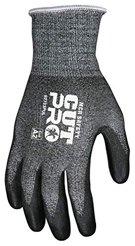 MCR Safety 92723PUM Cut Pro 13 Gauge HyperMax Work Glove, Cut Protection Glove, Polyurethane Coated Palm & Fingertips, Medium