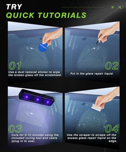 Windshield Chip Repair Kit, Windshield Repair Kit For Chips And Cracks - 2026 Upgrade Windshield Crack Repair Kit, Rock Chip Repair Kit Windshield, Glass Repair Liquid For Cracks And Chips With Curing - color: Black 47