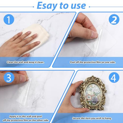 salbsever 120 Pcs Double Sided Tape Squares, Clear Double Sided Adhesive Pads 1.8" Heavy Duty Mounting Tapes for Metals Papers Door Glass Wood Wall Hanging Carpet Fixing