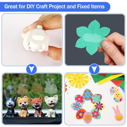 JANYUN 280 Pcs Mounting Putty, Double Sided Sticky Dots Removable Poster Putty Clear Sticky Tack for Wall Hanging Pictures Putty for Home Office Decor (20x10mm) - size: 0.79"x0.39" Square