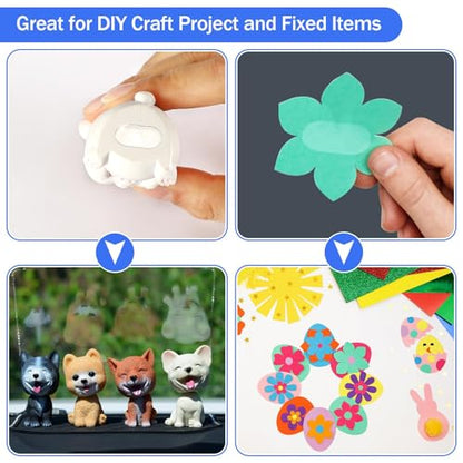 JANYUN 280 Pcs Mounting Putty, Double Sided Sticky Dots Removable Poster Putty Clear Sticky Tack for Wall Hanging Pictures Baloon Crafts No Trace Adhesive Sticky Putty for Home Office Decor (13 x8 mm) - size: 13x8mm Square 280pcs
