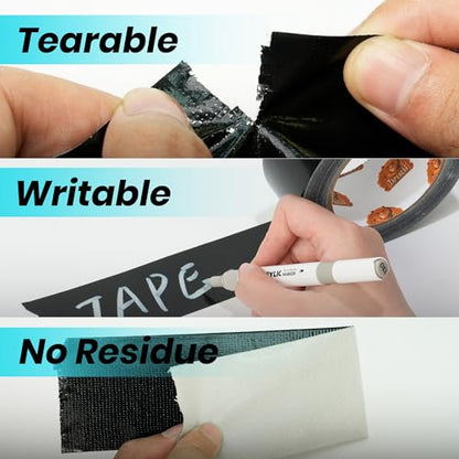 TAPEBEAR 16.5mil Thick Black Duct Tape Heavy Duty 1.88" x 105FT, Strong Tough Utility Ducting Tape Waterproof, No Residue, Flexible, Hand Tear Binding Tape for Bundle, Patch, Protect & Repair - color: Black