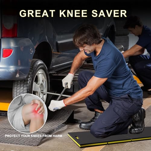 51.2×17.7inch Mechanic Mat, Foldable EVA Garage Kneeling Pad for Working Under Car , Magnetic Creeper Tool Mat with Handle, Waterproof Floor Mat for Garage, Mechanic Shop, Work Bench, Gym, Camping