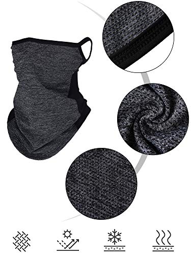 SATINIOR 4 Pcs Neck Gaiter with Ear Loops Neck Covers Bandana Cloth Face Gaiter Mask for Men Women Summer Non Slip Headwear - color: White, Grey