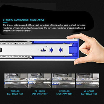 6 Pairs of 18 Inch Hardware 3-Section Soft Close Full Extension Ball Bearing Side Mount Drawer Slides,100 LB Capacity Drawer Slide - size: 18 Inch