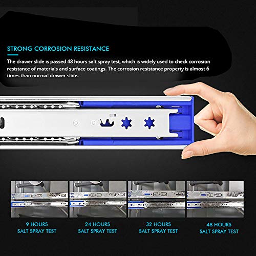 6 Pairs of 12 Inch Hardware 3-Section 100 LB Capacity Soft Close Ball Bearing Side Mount Drawer Slides - size: 12 Inch