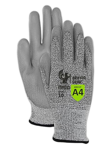 MAGID Griffin Gear ANSI A4 Liquid Repellent Nitrile Work Gloves , 144 Pairs, Size 6/XS, GPD452 - color: Polyurethane Coating, size: 6/XS, style: 144 Pair