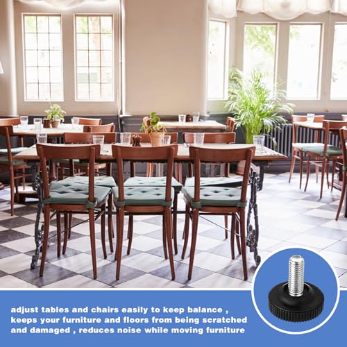 12 Pack Furniture Leveling Feet Adjustable Furniture Feet Table Legs Heavy Duty Leveling Feet Screw on Furniture Levelers for Table Cabinets Chairs Bar Stool Desk Dresser Wood Legs (M8) - size: M8