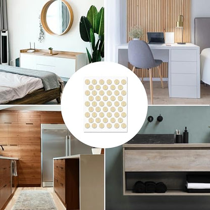 Maple Self-Adhesive Screw Hole Stickers - 50 pcs. 0.55 inch / 14 mm Peel Stick Dust Proof Tape, Water Resistance PVC Caps for Wood Cabinets, Furniture, Drawer, Wardrobe, Kitchen, Table - color: Maple, size: 0.55 inch - 14 mm