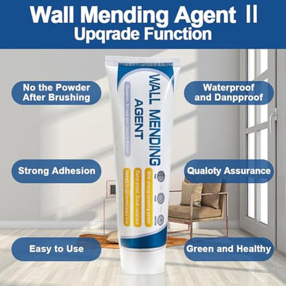 Wall Mending Agent Repair Kit with Scraper Nozzle Extender,2026 New Multi Functional WallPatching Paste Spackle,Efficient WallRepair Paste Filler for Holes & Cracks, Nail Holes, Dents & Small Damage - color: 100g