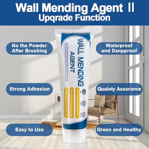 Wall Mending Agent Repair Kit with Scraper Nozzle Extender,2026 New Multi Functional WallPatching Paste Spackle,Efficient WallRepair Paste Filler for Holes & Cracks, Nail Holes, Dents & Small Damage - color: 130g