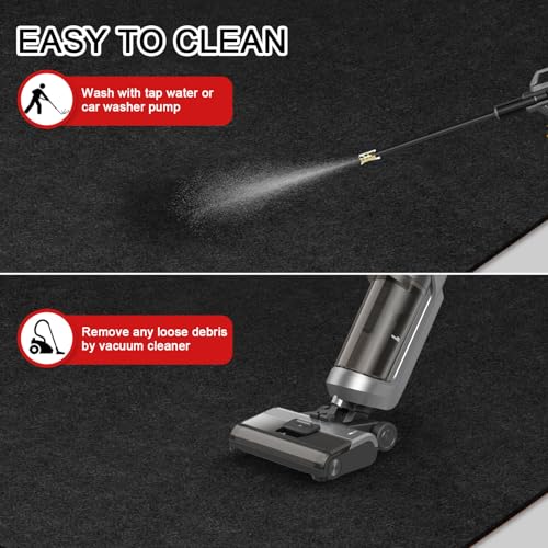 Golener Oil Spill Mat - Garage Floor Mat, Absorbent Oil Pad, Premium Maintenance Mat, Waterproof, Contain Liquid, Protect Floor from Spill & Stain, Reusable, Washable, Durable, 48”x96”, Black/Orange - size: 4' x 8' (Rectangular)