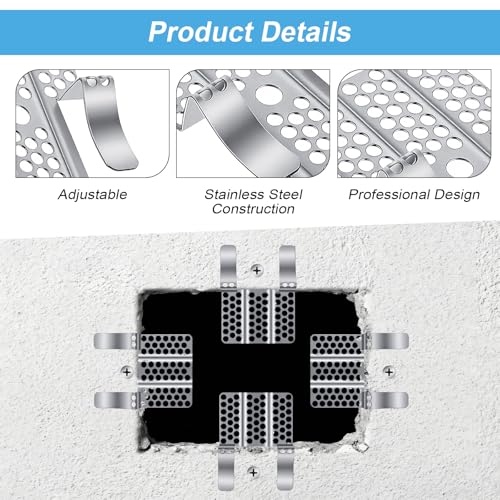 10 Pack Drywall Repair Clips, 1/2 Inch Drywall Patch Clips with 20 Screws, Professional Stainless Steel Dry Wall Repair Kit for Damaged Walls Repairing