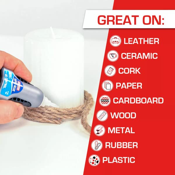 Loctite Super Glue Gel Control, Clear, 0.14 fl oz Bottle, 6 Pack - Superglue for Plastic, Wood, Metal, Crafts & Repair, Cyanoacrylate Adhesive Instant Glue, Quick Dry - size: 6 Pack