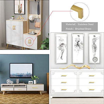 Goldenwarm 5 Pack Gold Cabinet Knobs Kitchen Cabinet Handles Brushed Gold Drawer Pulls and Knobs for Dresser Bathroom Cupboard - color: Gold, size: Single Hole