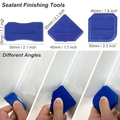 Caulking Tool Kit with Sealant Finishing Tools,Grout Sealing Silicone Smoother Caulk Application Tool for Kitchen Bathroom Floor Window Sink Joint Toilet,11 Piece Set