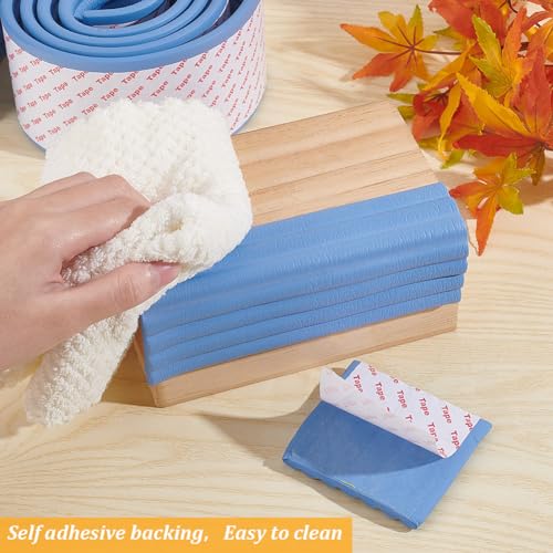 OLYCRAFT Blue Bunk Bed Ladder Pads, Soft Ladder Pads with Strong Adhesive, 2m/2.2 Yards Long, 80mm/3.15" Wide, 8mm Thick, Synthetic Rubber Material - color: Blue