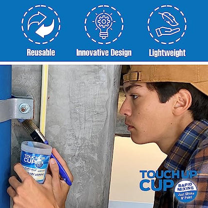 Touch Up Cup Paint Storage Containers and Fabric Painters Tarp, 3 Plastic Painting Cups with Lids, 1 Drop Cloth for Painting, As Seen On Shark Tank Products - style: 3 Cups + 1 Tarp