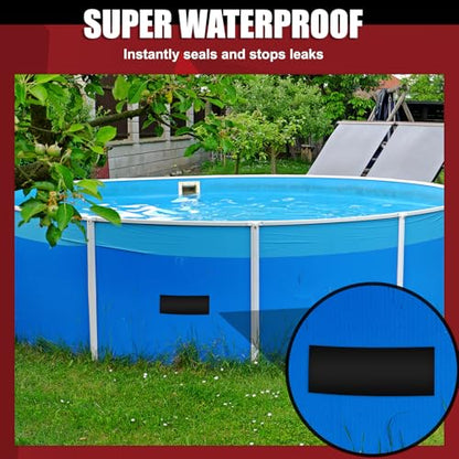 Waterproof Tape Black 4 Inch x 10 FT - Heavy Duty Rubberized Seal Repair for Active Leaks - Fix Roofs, Underwater Pool Liners & Pipes - All-Weather Emergency Patch Tool for Homeowners & Campers - color: Black