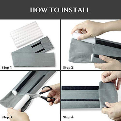 Waterproof Twin Door Draft Stopper Adjustable Size 30" to 36" Weather Stripping Noise Blocker Window Breeze Blocker - color: Gray, size: 2 inch