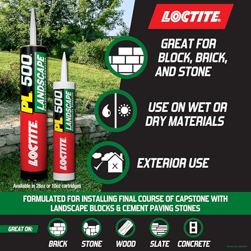 Loctite PL500 Landscape Block & Stone, Light tan Adhesive, 28 fl oz Cartridge, 1 Pack - size: Single, style: 28 Ounce Cartridge