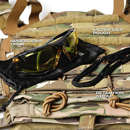 Glove Station Optic Max - Anti-fog Protective Eyewear for Men - Safety Glasses with 3 Lens Options - Clear, Amber or Gray - color: Amber