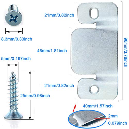 Cerpourt Metal Sectional Couch Connectors Furniture Interlocking,Sectional Sofa Fastener Software Bracket with Screws for Loveseat, Recliner, Chair or Chaise Lounge (4 Pcs)