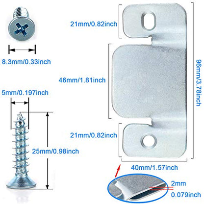 Cerpourt Metal Sectional Couch Connectors Furniture Interlocking,Sectional Sofa Fastener Software Bracket with Screws for Loveseat, Recliner, Chair or Chaise Lounge (4 Pcs)