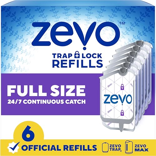 Zevo Flying Insect Trap Official Refill Cartridges - Fits Both Zevo Trap & MAX Indoor Fly Trap - Authentic Trap+Lock Technology to Catch Gnats, House & Fruit Flies (6 Official Refill Cartridges) - style: 6 Refill Cartridges