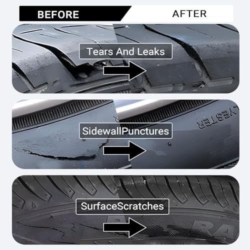 Tire Repair Glue, Tire Repair Nail, Tire Repair Rubber Nails Kit with 2 Tubes of Black Tire Sealant Glue 50ml, Tire Repair Screws Kit for Car Motorcycle Truck Tractor Puncture Repair