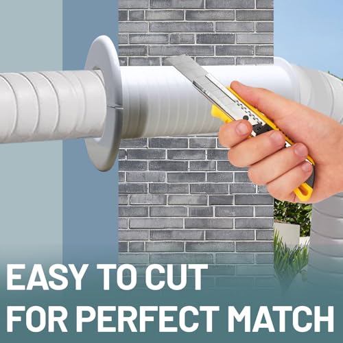 Mini Split Line Set Cover Wall Sleeve 2.87" OD 2.76" ID 7.87" Length, PVC AC Through Wall Pipe Sleeve for HVAC Air Conditioner Line Set Protection