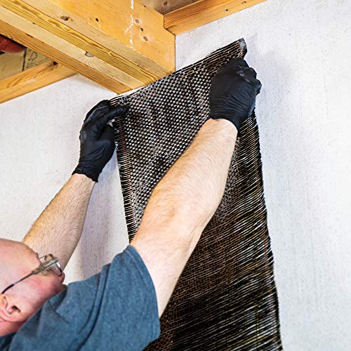 DRICORE PRO Concrete Repair Carbon Fiber Reinforcement Kit (Step Three) | Use Reinforcing Strip With Adhesive To Seal Vertical Indoor and Outdoor Cracks in Home Wall Basement Building Office Workplace