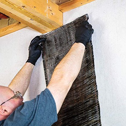 DRICORE PRO Concrete Repair Carbon Fiber Reinforcement Kit (Step Three) | Use Reinforcing Strip With Adhesive To Seal Vertical Indoor and Outdoor Cracks in Home Wall Basement Building Office Workplace