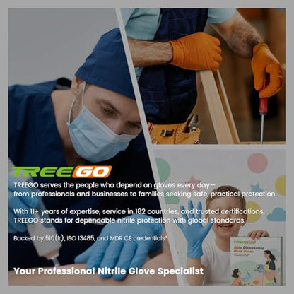TREEGO 10 Mil Black Nitrile Gloves Heavy Duty — Raised Diamond Texture Grip, Latex Free Disposable Mechanic Work Gloves, Large, 100 Count - color: Black 100, size: Large