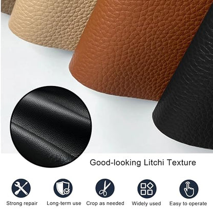 Leather Repair Tape,16x63 inch Self Adhesive Leather Repair Patch,Vinyl Leather Repair Kit for Furniture,Car Seats,Couches,Sofas,Office Chairs,Black - color: Black, size: 16*63inch