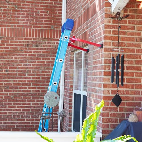 Ladder Stabilizer, Roof Ladder Standoff, Extention Ladder Accessory for Roof Gutter and Wall, Heavy Duty Wing Span with Non-Slip Rubber Pad, Orange