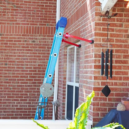 Ladder Stabilizer, Roof Ladder Standoff, Extention Ladder Accessory for Roof Gutter and Wall, Heavy Duty Wing Span with Non-Slip Rubber Pad, Orange